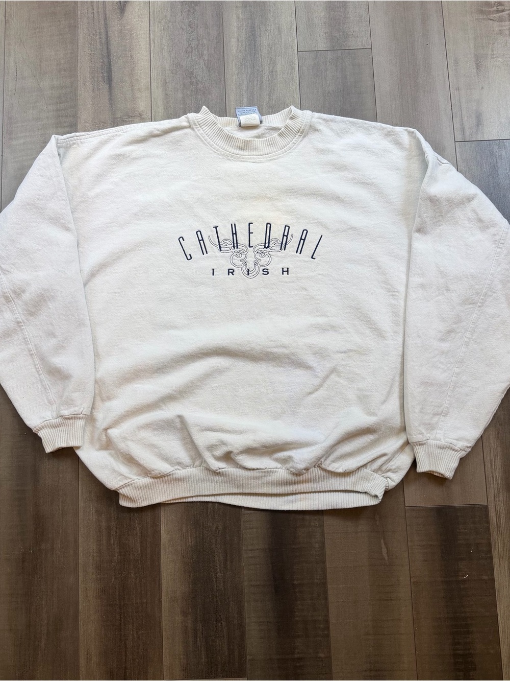 Vintage 90s Cathedral Fighting Irish Crewneck Sweatshirt Mens L Made in USA